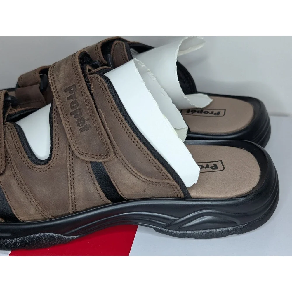 Propet Vero Slide Men's Size 10.5 X (3E) Brown Casual Sandals MSV003LBRNX-10H‎